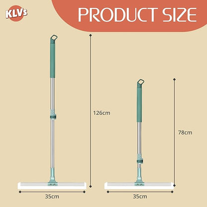 Floor Wiper Magic Broom Silicone Cleaning Tool – KLVS Heavy-Duty Extendable Handle for Bathroom, Kitchen, Windows & Tiles